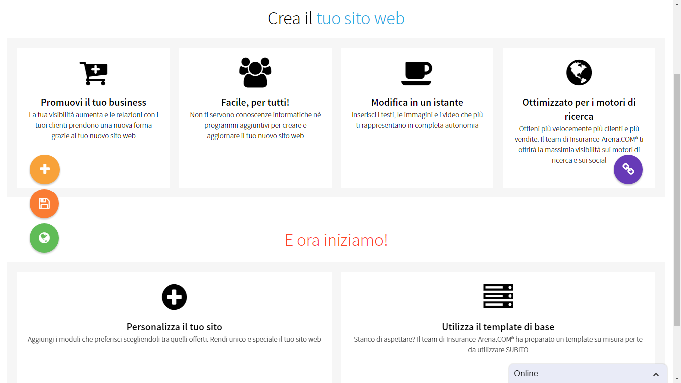 Insurance-Arena.Com realizza per te il tuo sito web personalizzato