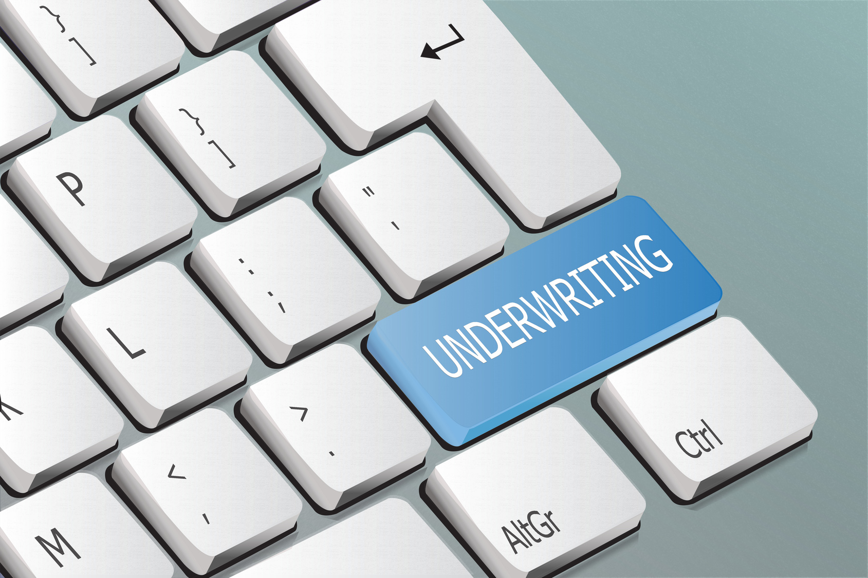underwriting written on the keyboard button